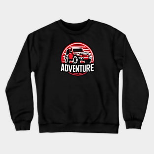 Jeep Wrangler Adventure Bright Red Crewneck Sweatshirt